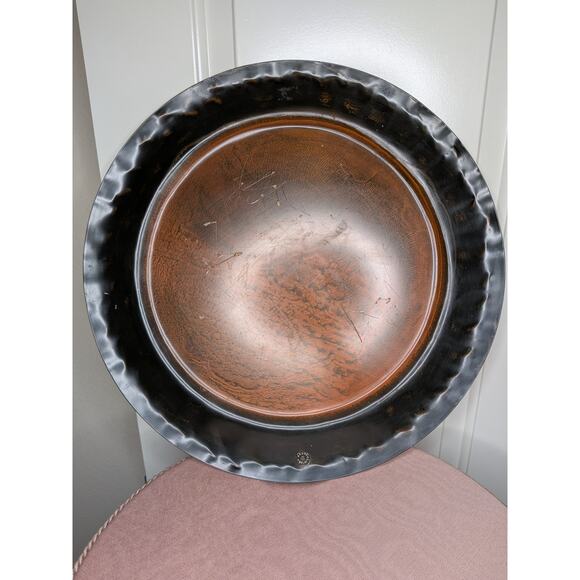 JAN BARBOGLIO Hand Hammered Rustic Iron Plate 17.25'' Charger Large Circle Base - Picture 1 of 6